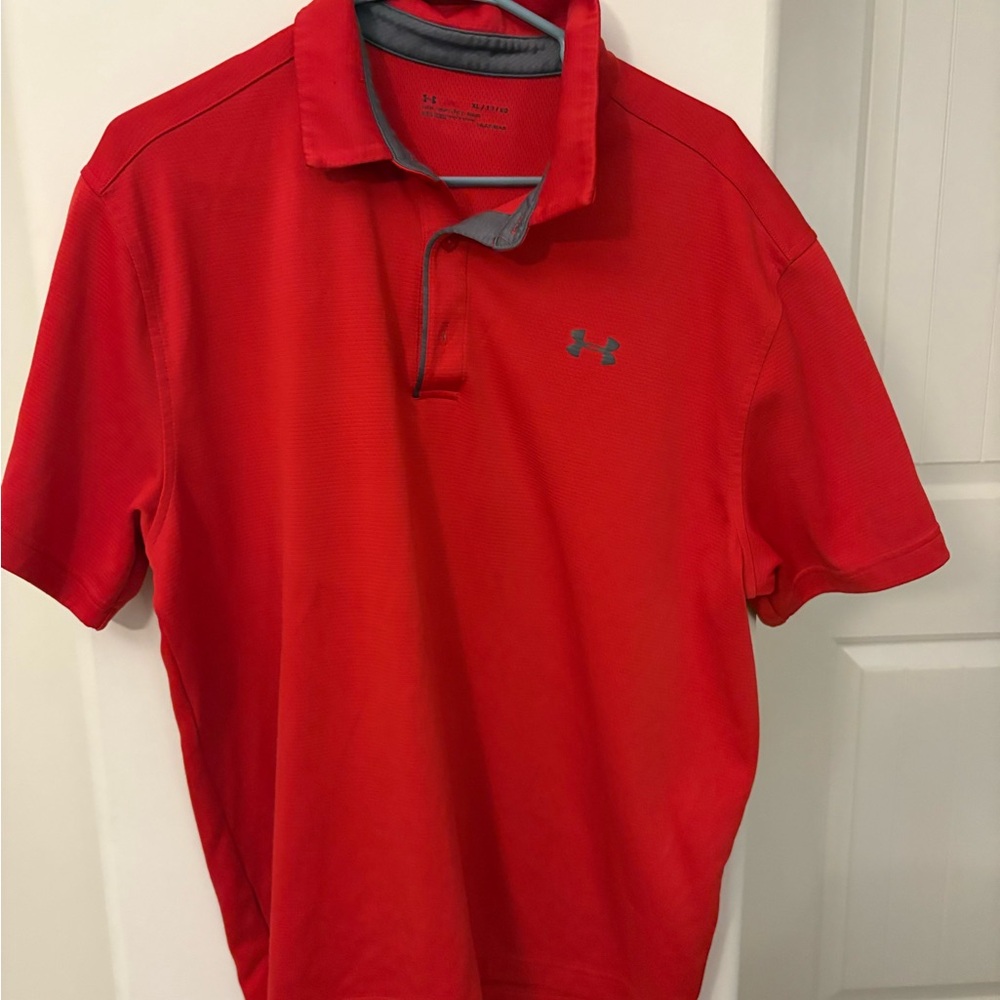 Nike Red Men’s Polo with Gray Accents
